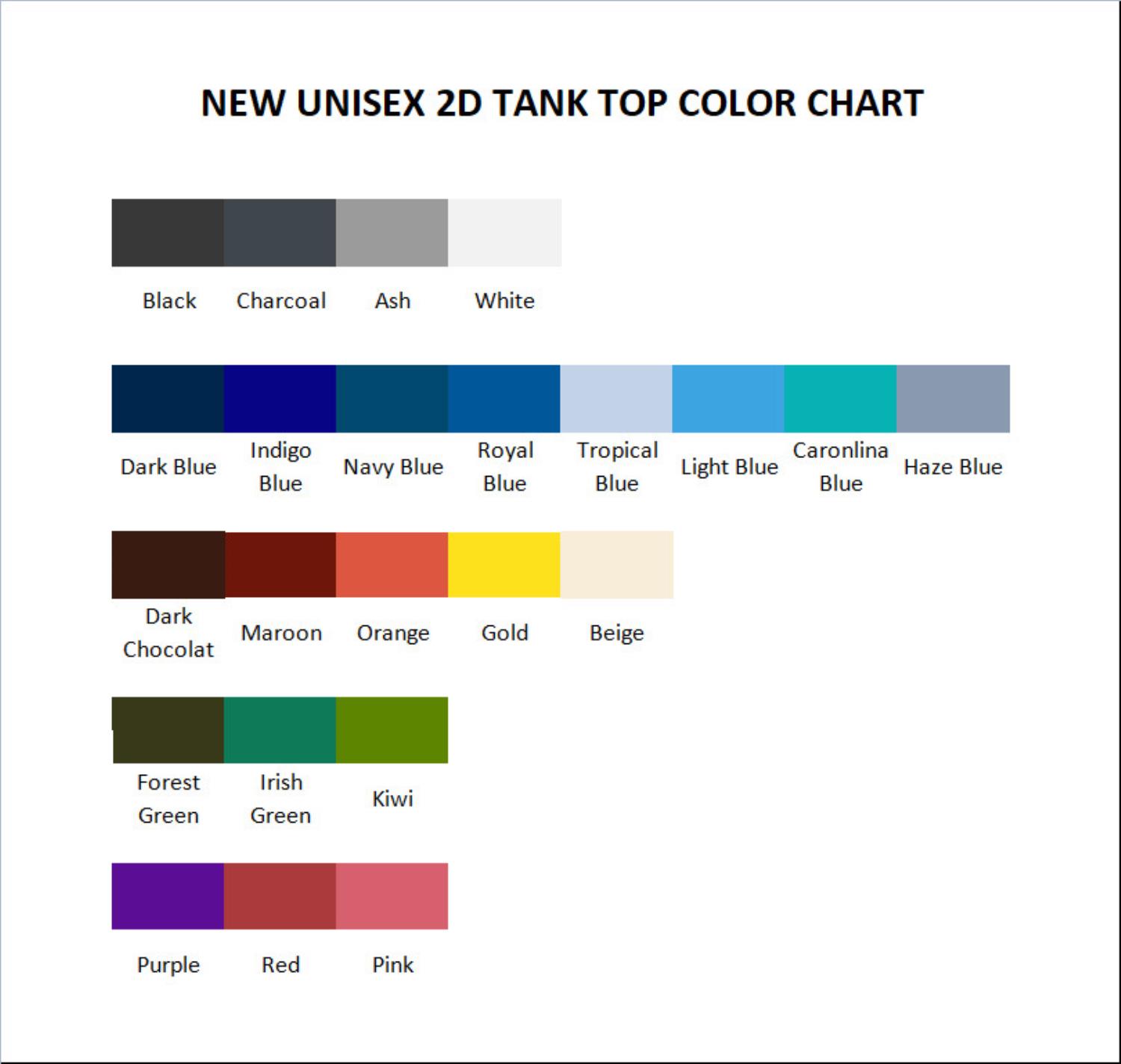 tank top color chart - Chainsaw Man Gifts