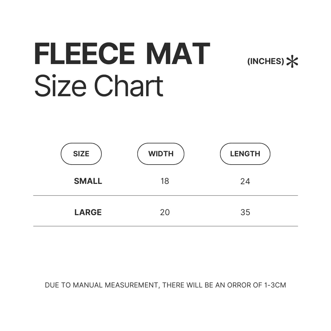 Fleece Mat Size Chart - Chainsaw Man Gifts