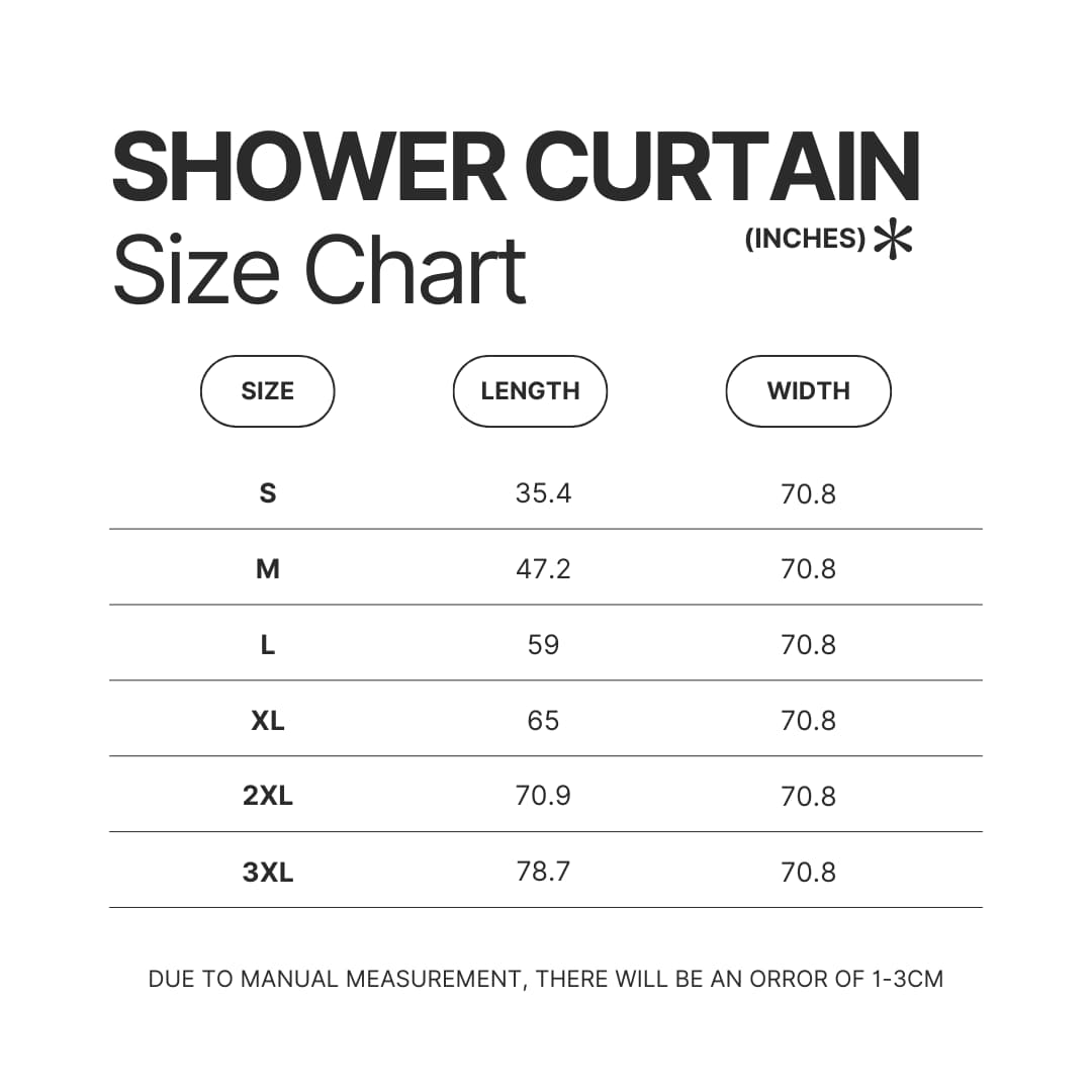 Shower Curtain Size Chart - Chainsaw Man Gifts