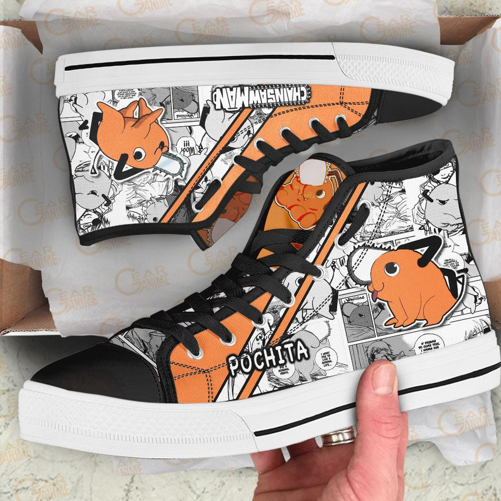 Pochita High Tops Canvas Shoes Manga Style - Image 2