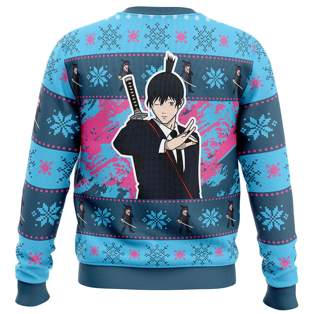 Christmas Aki Chainsaw Man Ugly Christmas Sweater - Image 2