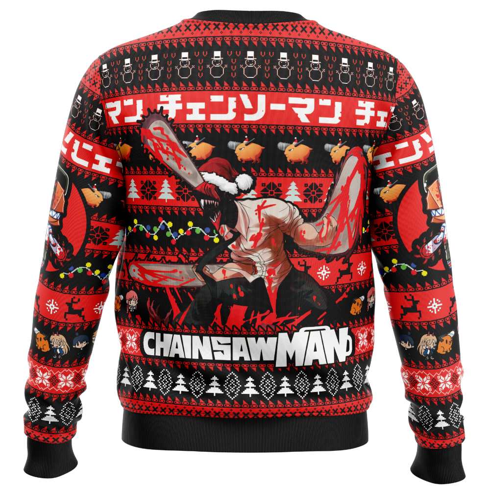 Christmas Denji Chainsaw Man Ugly Christmas Sweater - Image 2