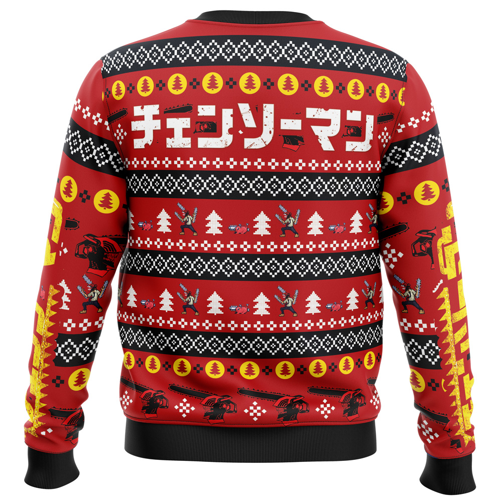 Christmas Dream Chainsaw Man Ugly Christmas Sweater - Image 4