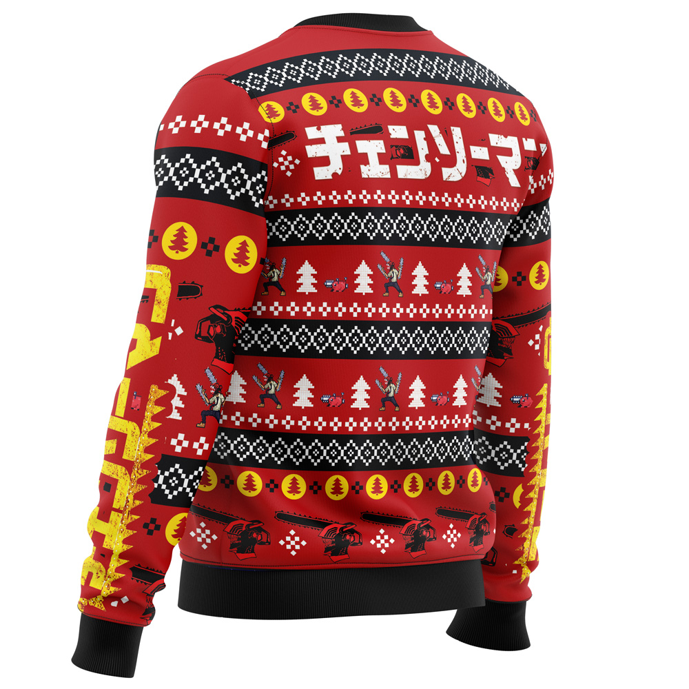 Christmas Dream Chainsaw Man Ugly Christmas Sweater - Image 3