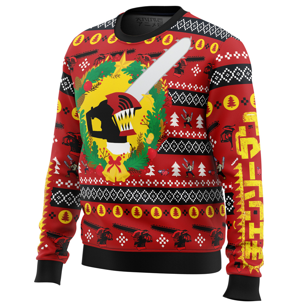 Christmas Dream Chainsaw Man Ugly Christmas Sweater - Image 2