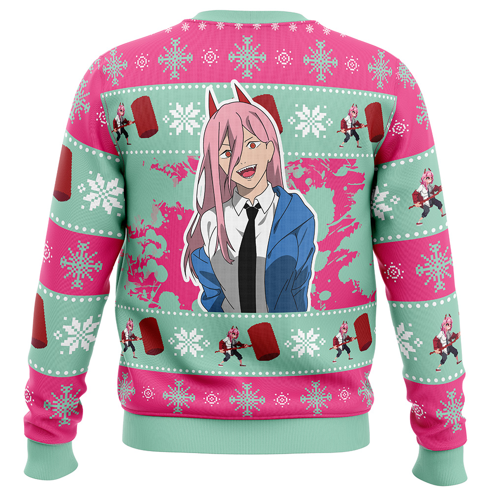 Christmas Power Chainsaw Man Ugly Christmas Sweater - Image 2