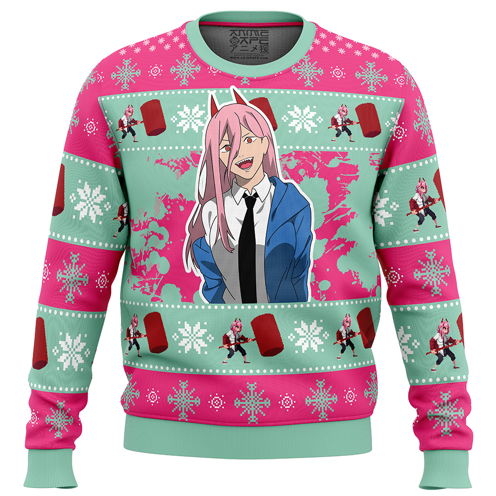 Christmas Power Chainsaw Man Ugly Christmas Sweater