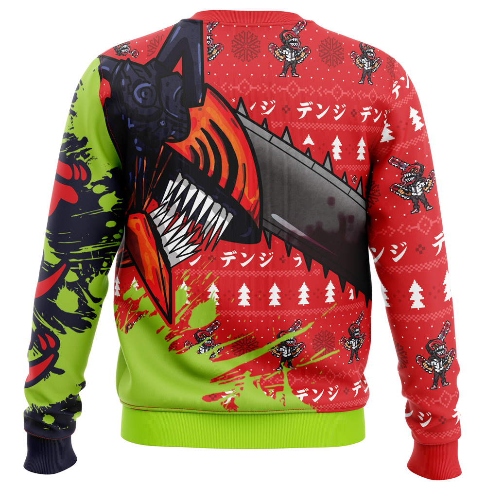 Hybrid Form Denji Chainsaw Man Ugly Christmas Sweater - Image 2