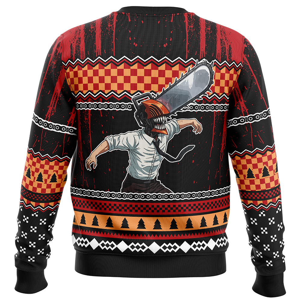 Merry Slaymas Denji Chainsaw Man Ugly Christmas Sweater - Image 2