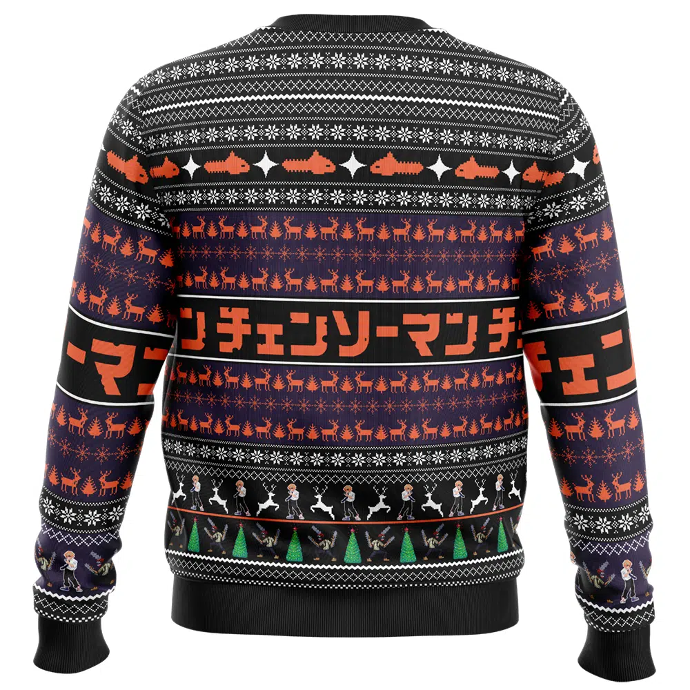 You Make It Feel Like Christmas Chainsaw Man Ugly Christmas Sweater - Image 2
