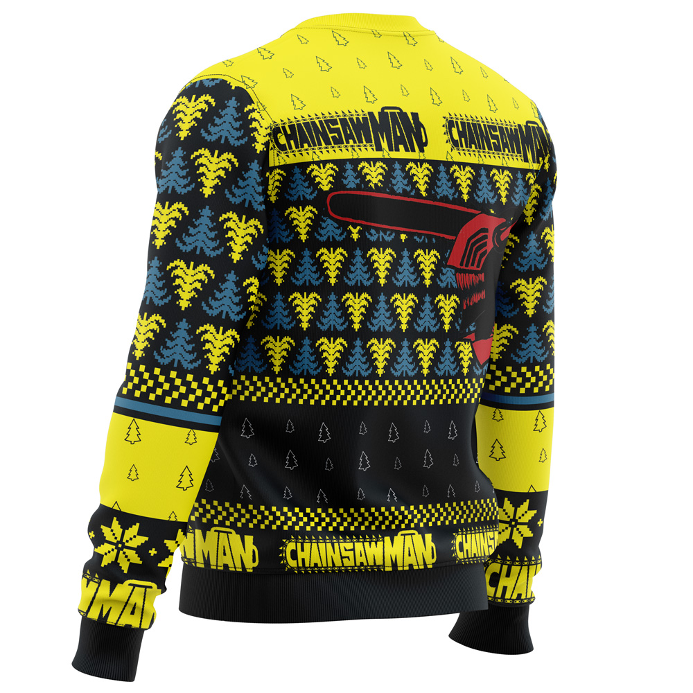 You Make It Fell Like Christmas Chainsaw Man Ugly Christmas Sweater - Image 3