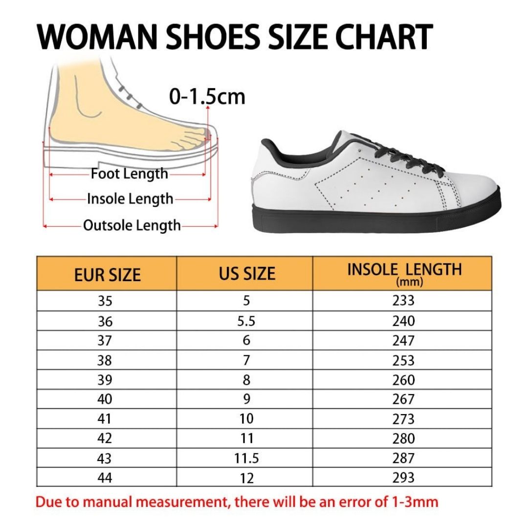 Skate Woman Shoes Size Chart - Chainsaw Man Gifts